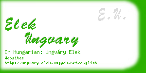 elek ungvary business card