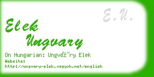 elek ungvary business card